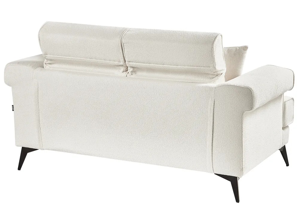 Sofa 2 Seater SKIVE Boucle White_948663