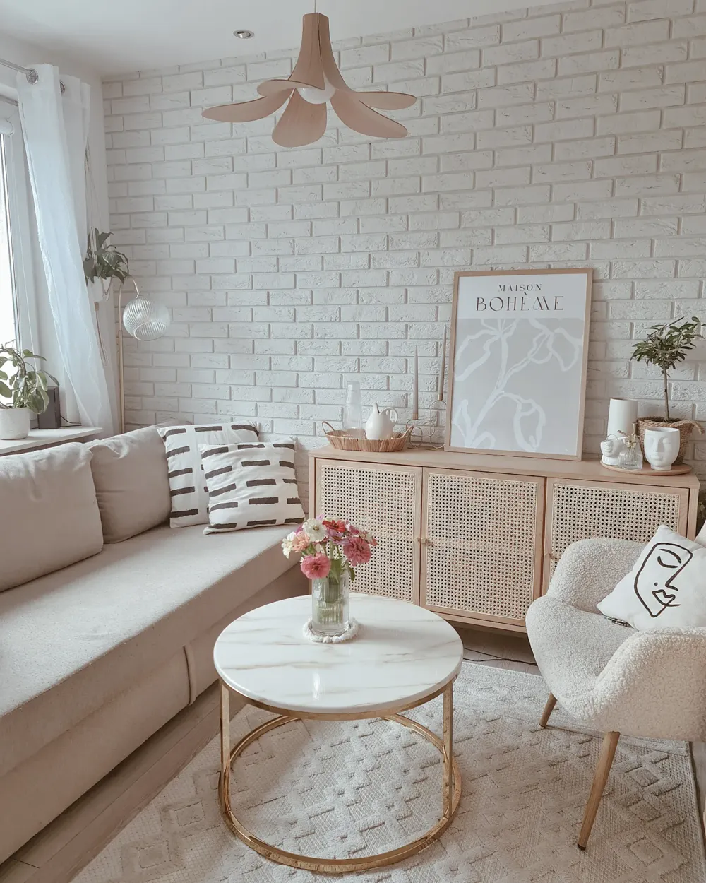 Sofa Bed 3 Seater FALSTER with Storage Fabric Beige_831955
