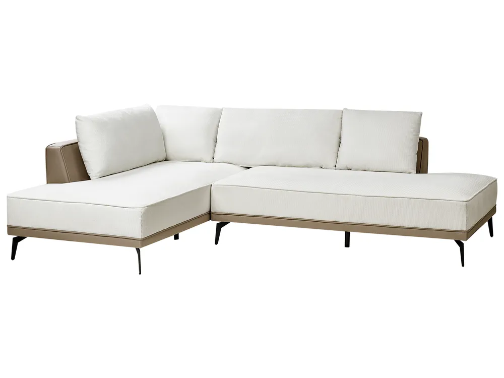 Corner Sofa 3 Seater MYKEN Fabric Off-White Right Hand_939633