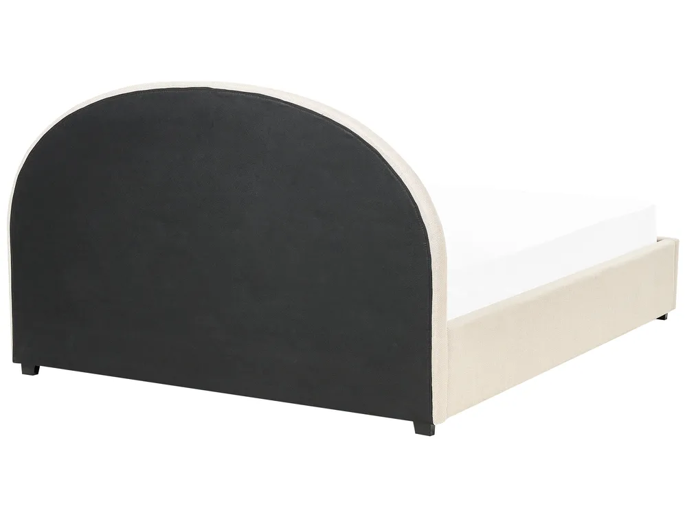 Ottoman Bed VAUCLUSE Fabric Sand Beige 180 x 200 cm (EU Super King)_876852