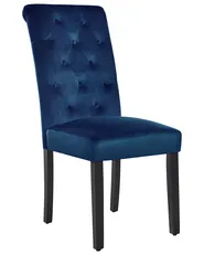 Set med 2 matstolar VELVA Sammet Mörkblå_949773