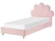 Barnsäng Snäckskal Sammet NEULISE 90 x 200 cm Rosa_984388