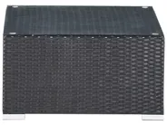 Garden Corner Sofa with Table 4 Seater SANO PE Rattan Black Left Hand_975973