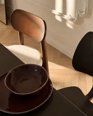 Set of 2 Dining Chairs PAULINA Wood Brown/ Light Beige_1167892
