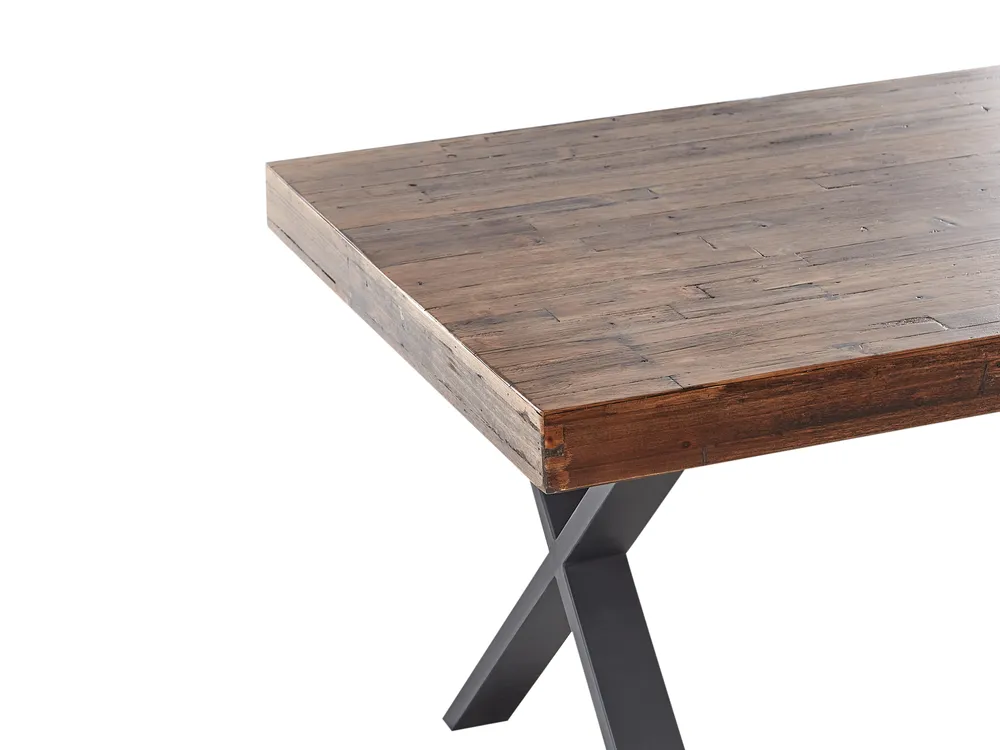 Dining Table CLIFTON Dark Brown 180 cm 90 cm Pine Wood_961115