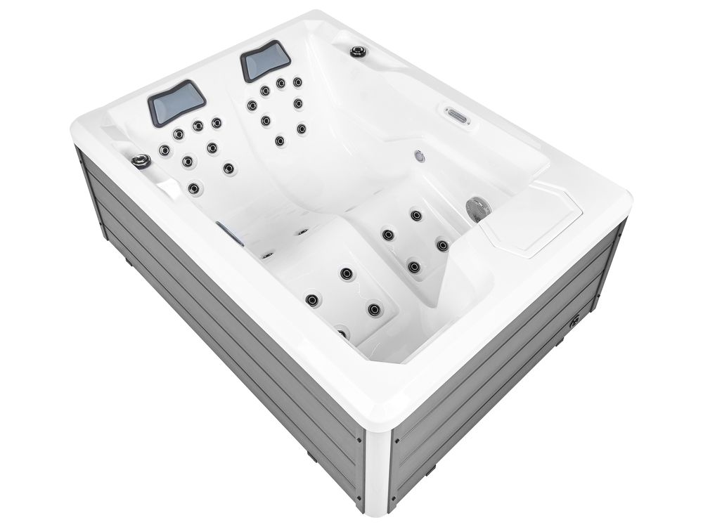Ulkoporeallas LED-valolla MASHABO Harmaa