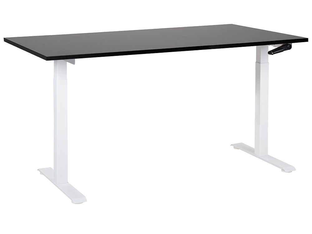 Työpöytä säädettävä DESTINES 160 cm x 72 cm Musta/valkoinen