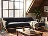 Corner Sofa SOSJO Fabric Black Left Hand