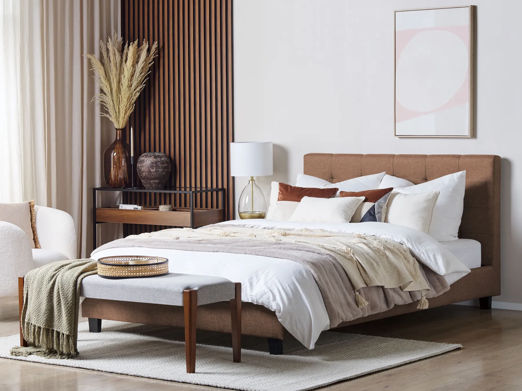 Waterbed Fabric LA ROCHELLE 180 x 200 cm (EU Super King) Brown_845002