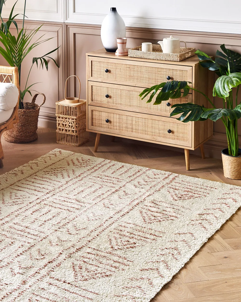 Rug EDIRNE Beige 160 x 230 cm Cotton