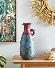 Koristemaljakko VELIA 40 cm Keramiikka Sininen_1182406