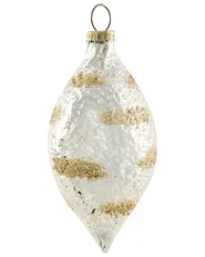 Set of 25 Baubles ICICLE Glass Transparent/ Gold_1028437