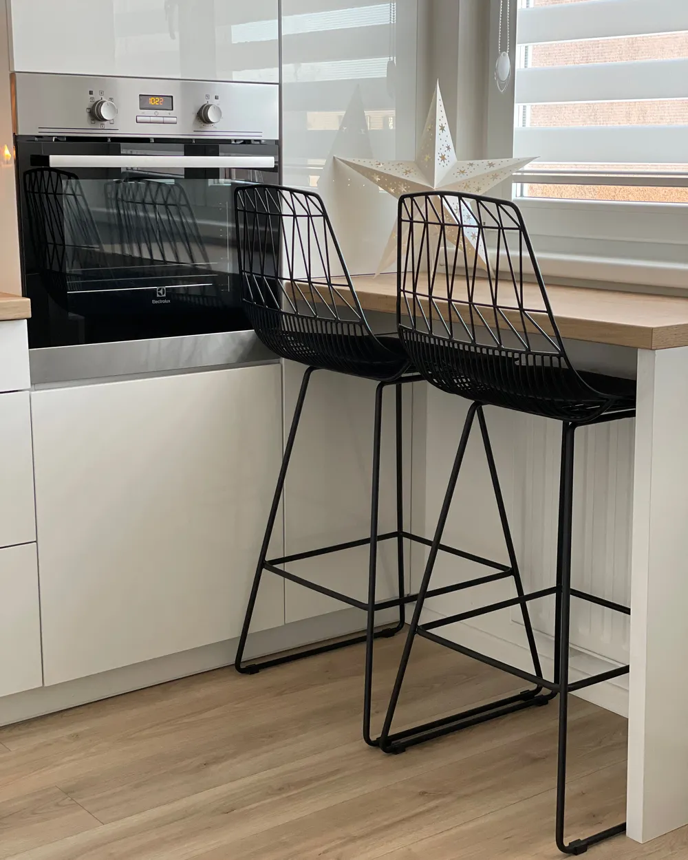 Set of 2 Bar Chairs PRESTON Metal Black_842560