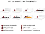 Vannseng Fløyel AVALLON 160 x 200 cm Rosa_1020657