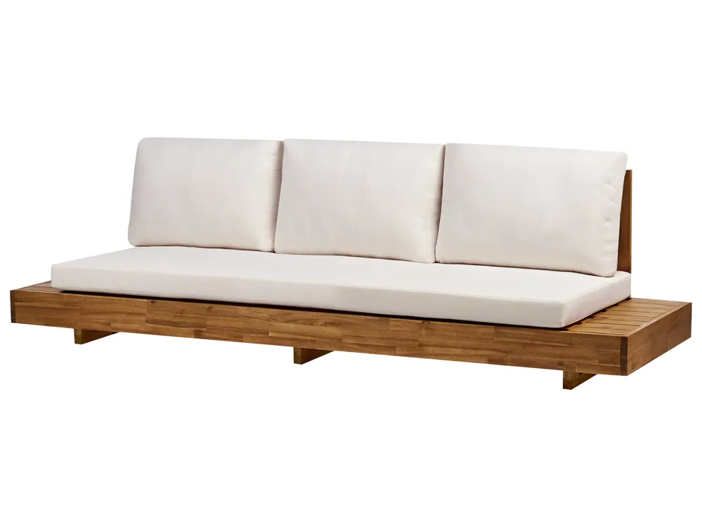 Garden Lounge Set with Table 5 Seater MARETTIMO Certified Acacia Wood Off-White_953790