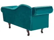 Left-Hand Chaise Longue LATTES II with Cushion Velvet Emerald Green_947564