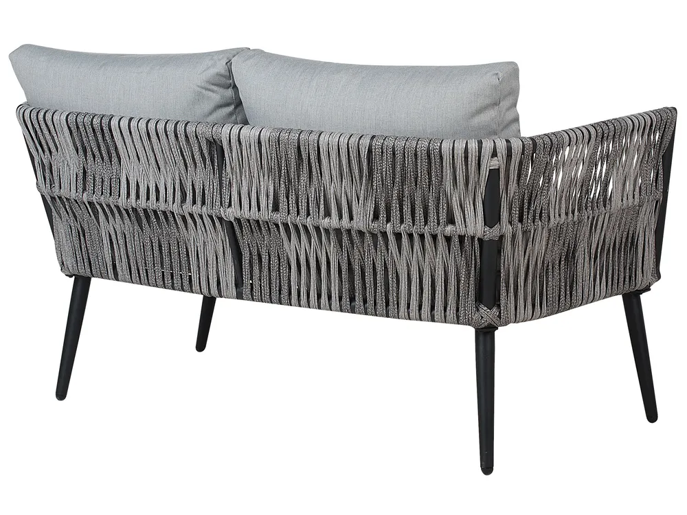 Garden Lounge Set with Table 4 Seater PREVEZA PE Rattan Grey_738961