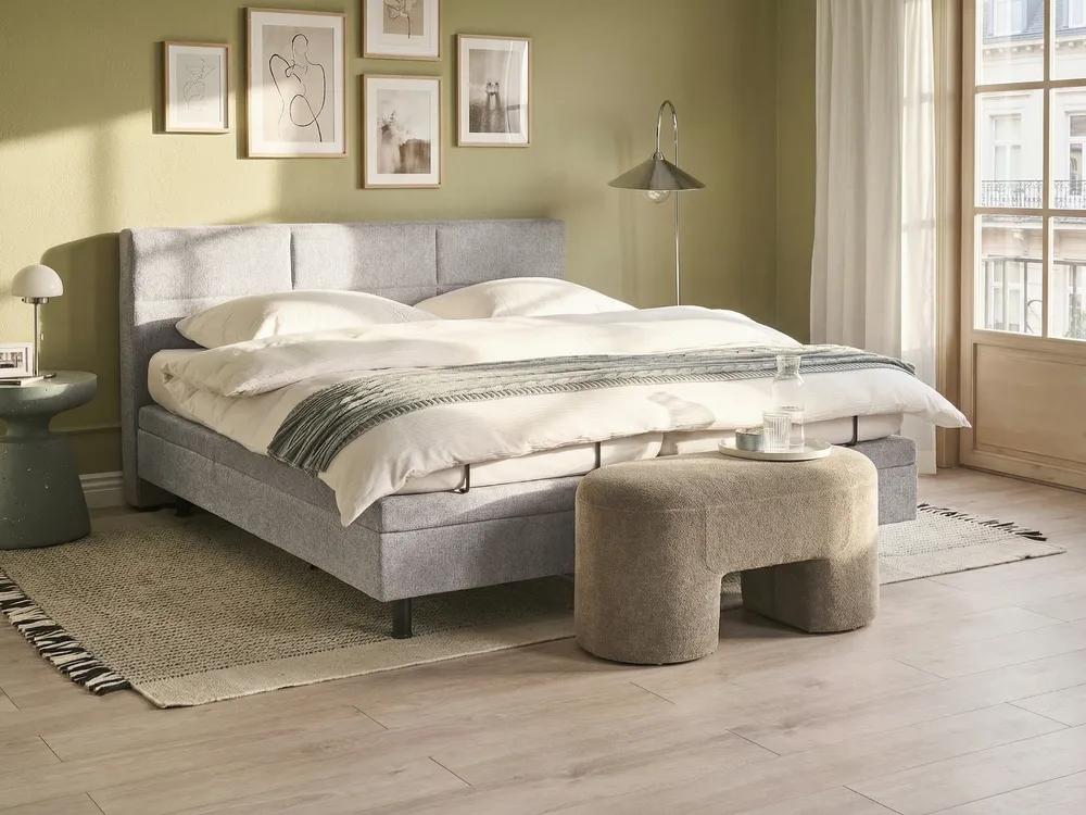 Adjustable Bed Fabric VICEROY 180 x 200 cm (EU Super King) Light Grey