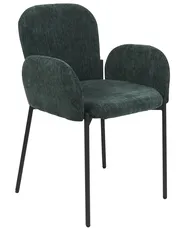 Set of 2 Dining Chairs ALBEE Fabric Dark Green_908190