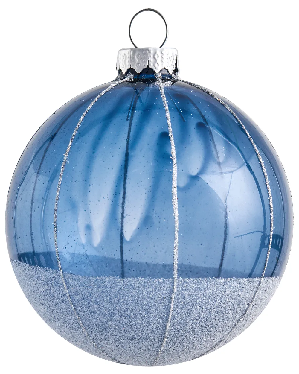 Set of 35 Baubles SNOWFALL Glass Blue_1028578