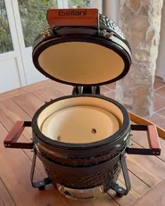 Mini Charcoal BBQ Grill KAMADO Ceramic Black_1065682