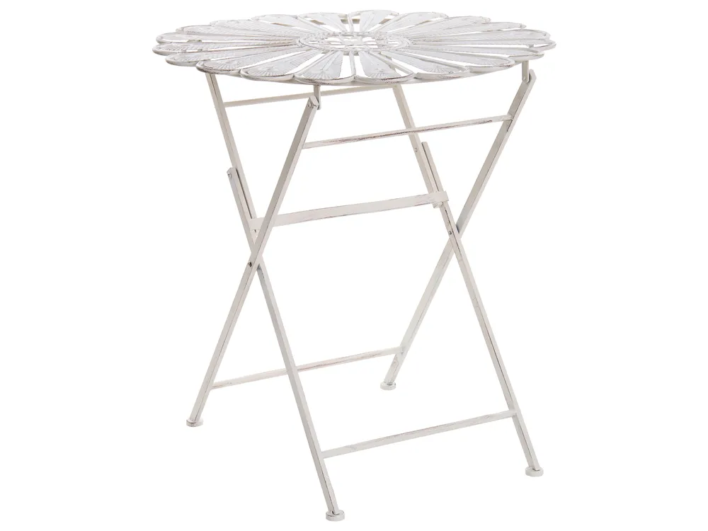 Bistro Set Folding PAVIA Metal Off-White_1046320