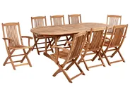 Garden Dining Set 8 Seater MAUI PREMIUM Acacia Wood Grey Melange_990589