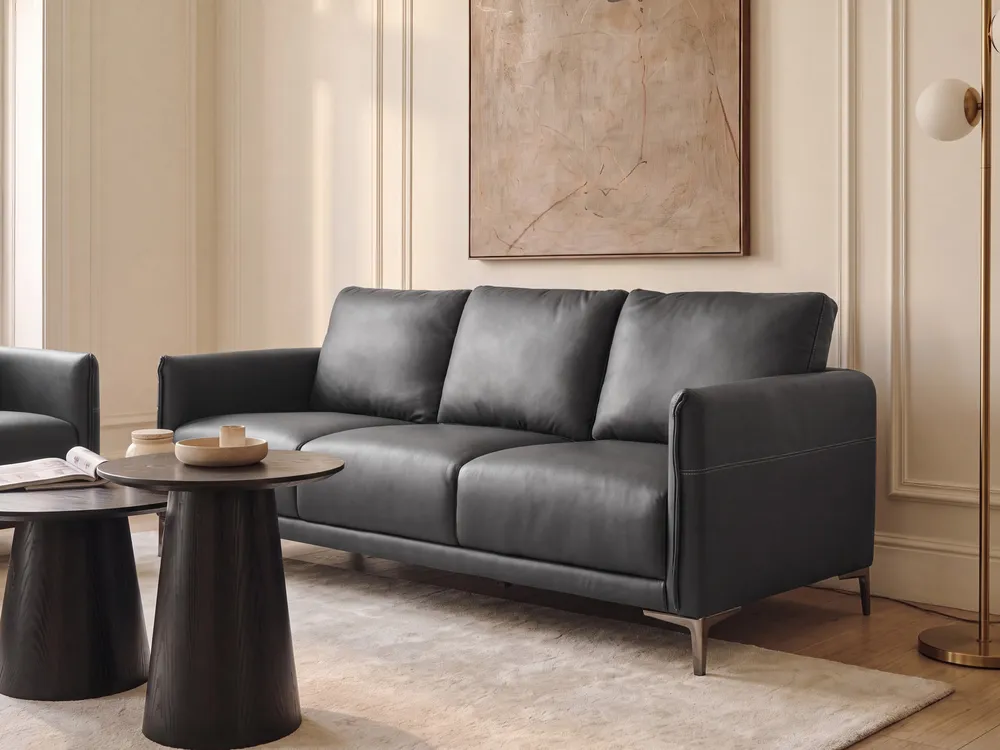 Sofa 3 Seater CILENS Fabric Black