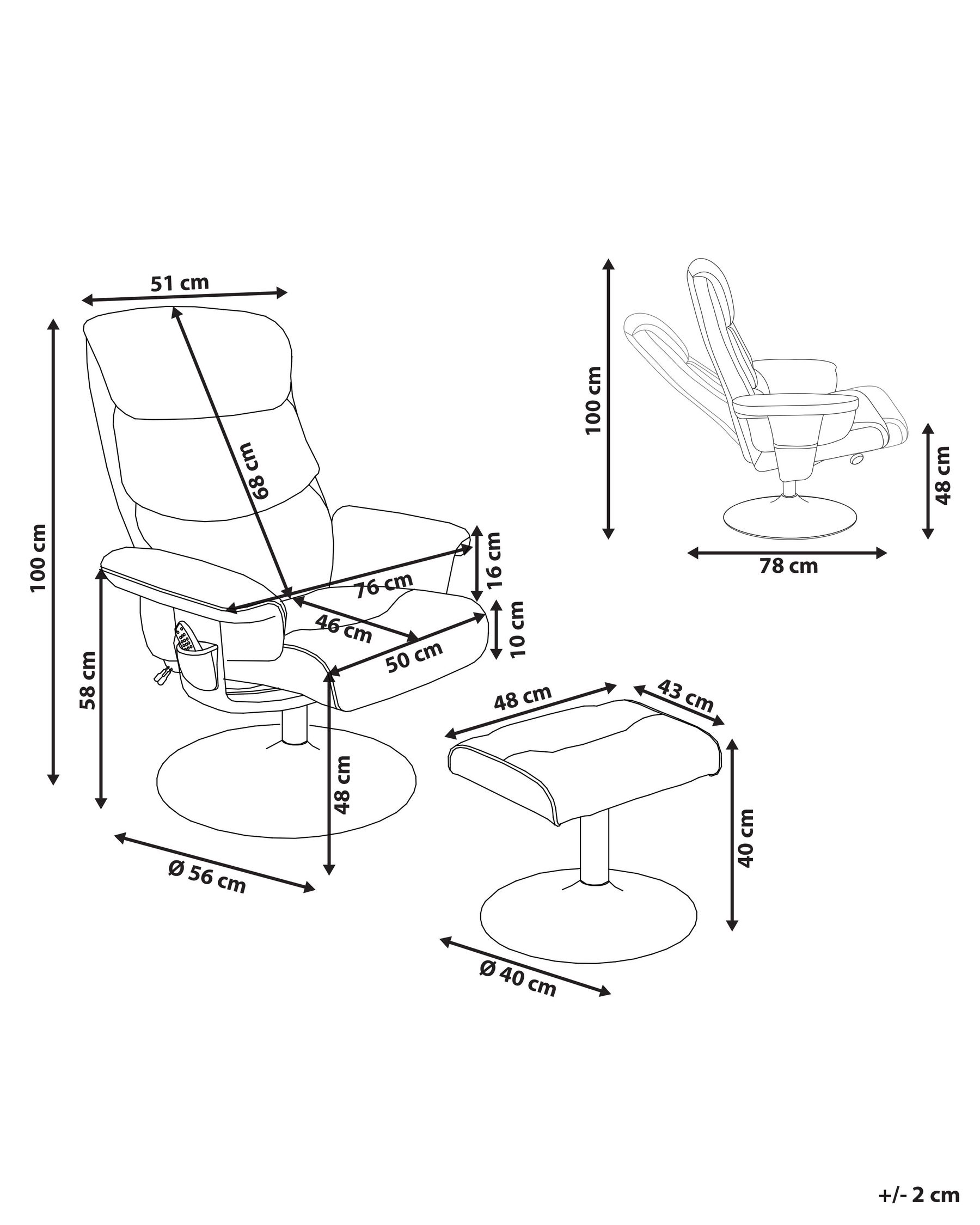 Massage Chair LEGEND with Footstool Faux Leather Grey_698066