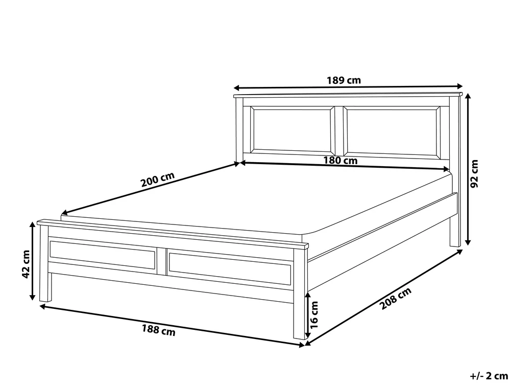 Bed Pine Wood OLIVET 180 x 200 cm (EU Super King) White_744463