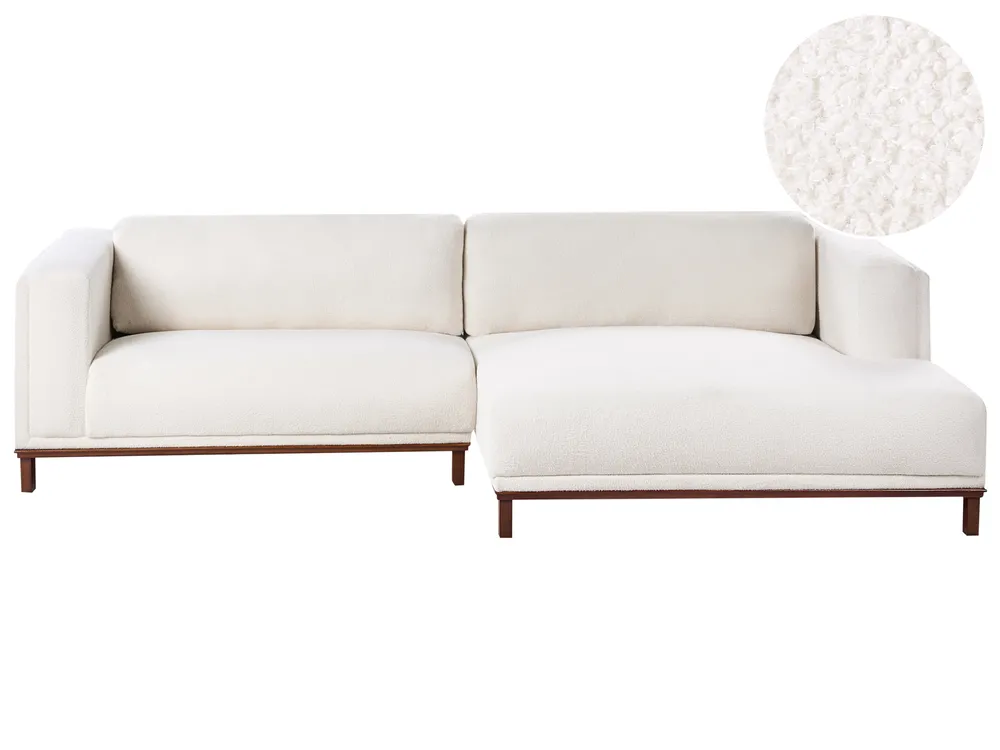 Corner Sofa 4 Seater VENG Boucle Off-White Left Hand