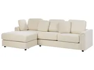 Corner Sofa 4 Seater KOHLO Fabric Light Beige Right Hand_944965