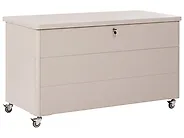 Oppbevaringsboks KYMI 136 cm 55 cm Metall med hjul Beige_1172866