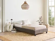 Bed without Headboard Boucle ROANNE 90 x 200 cm (EU Single) Taupe_995476