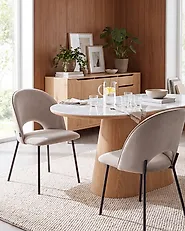Set med 2 matstolar COVELO Sammet Taupe_1154726