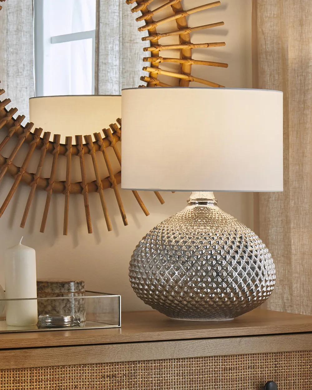 Table Lamp MADON Glass Silver