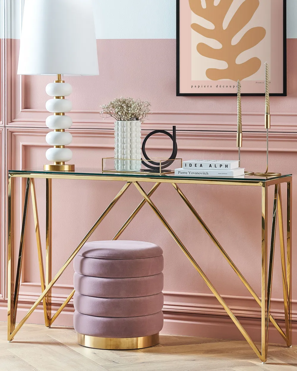 Console Table WESO Tempered Glass Gold
