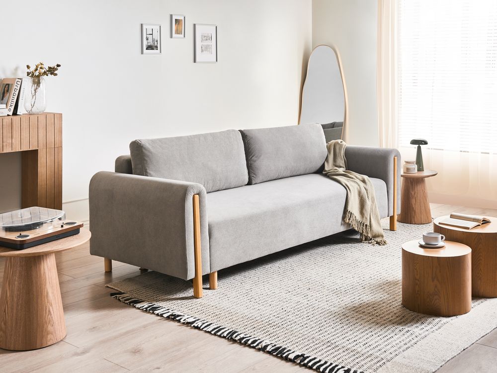Sovesofa 3-seter KVAM Med oppbevaring Grå