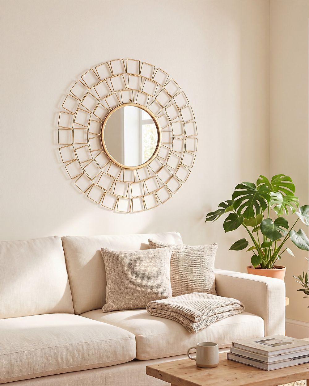Wall Mirror LABRIT 90 cm 90 cm Metal Gold