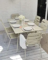 Garden Dining Set 6 Seater TERENZO Metal Light Beige_1125302