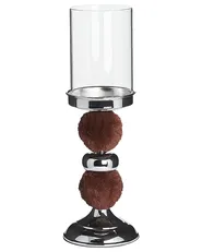 Ljusstake PADRE 38 cm Glas Brun_789705