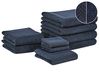 Set of 9 Towels MITIARO Terry Cotton Dark Blue