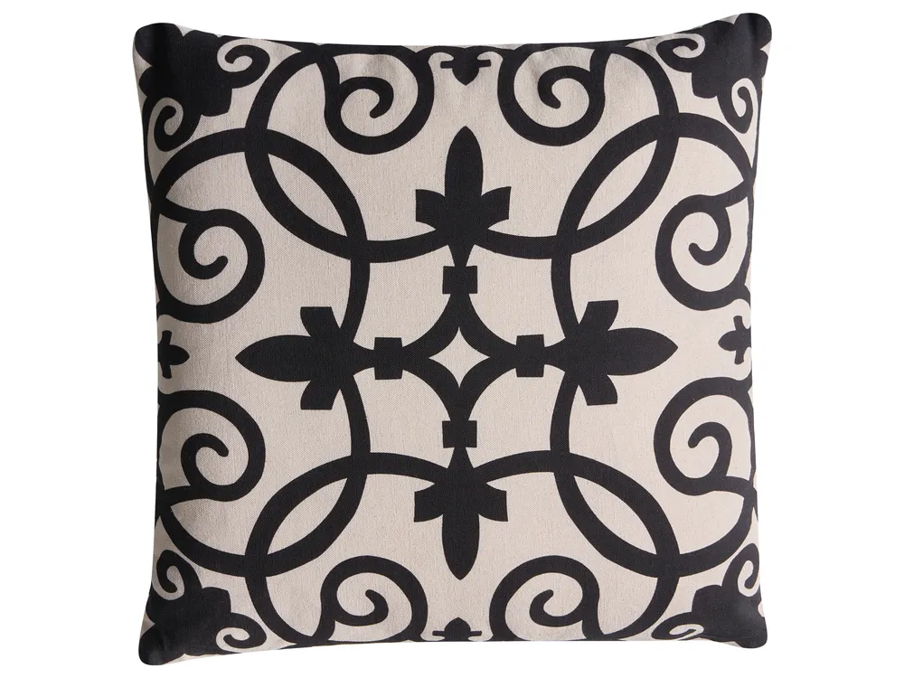 Set of 3 Decorative Cushions MERBAU 45 x 45 cm Cotton Black/ Beige Abstract Pattern_1041231