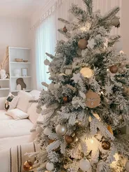 Artificial Snowy Christmas Tree TOMICHI 210 cm White_836728