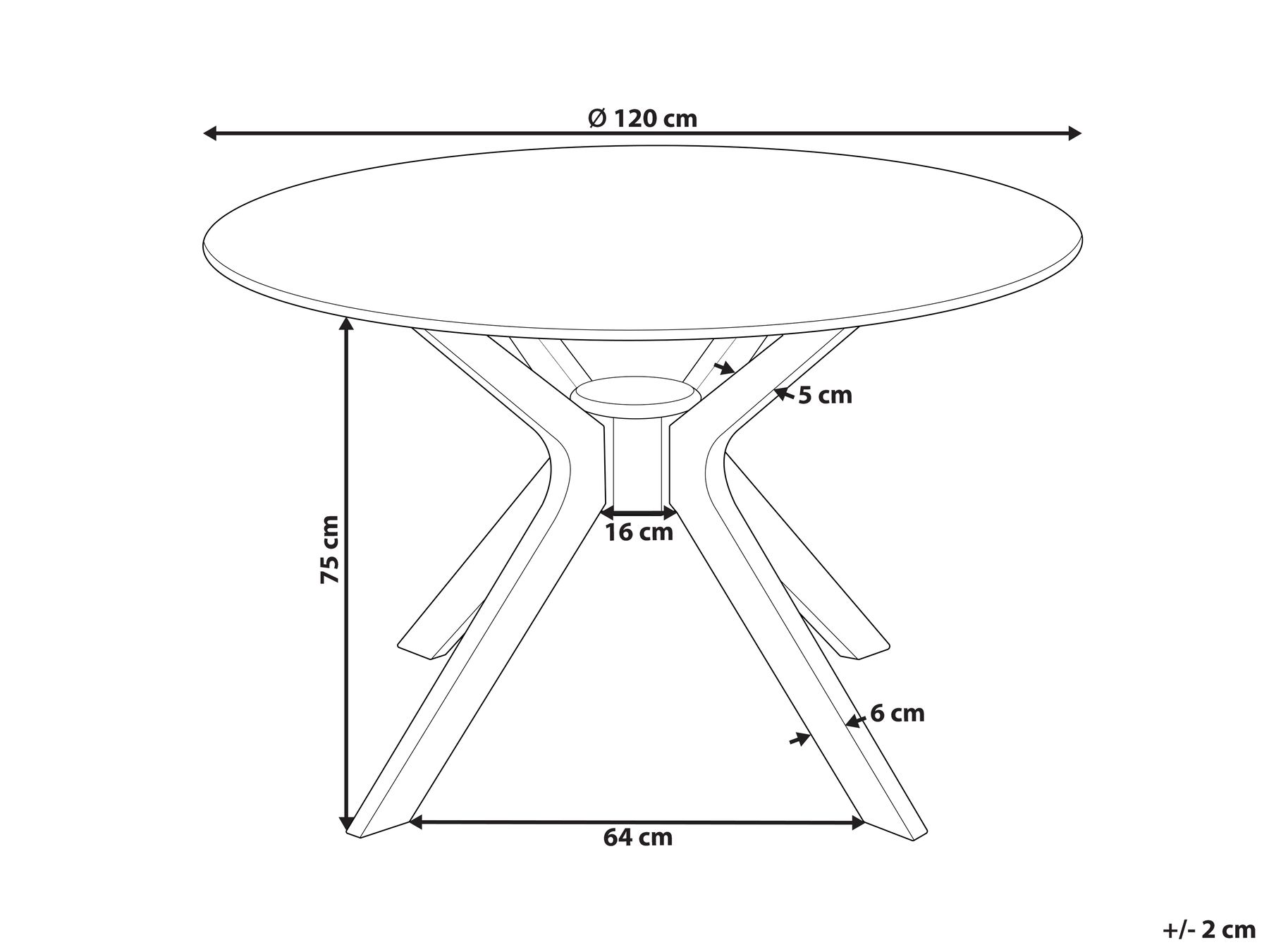 Ruokapöytä TYMIS Tumma mahonkiviilu 120 cm 120 cm_826957