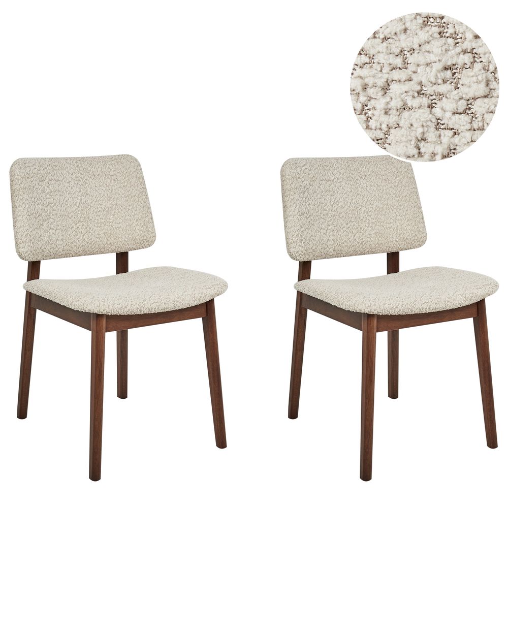 Set of 2 Dining Chairs BLANE Wood Dark Brown/ Beige