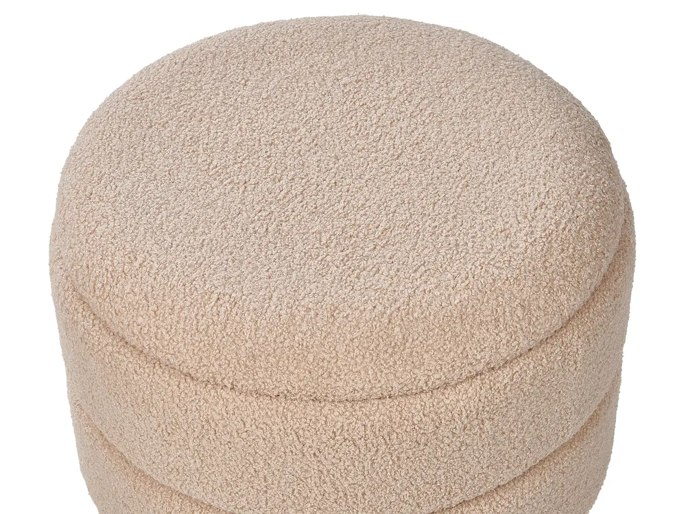 Storage Stool OKATON Boucle Beige_937615