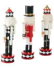 Set of 3 Figurines RICKLEAN 30 cm Nutcracker Red/ White_1027632