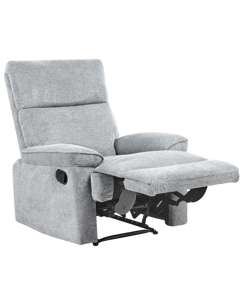 Recliner Chair EVERTON with Footrest Fabric Grey