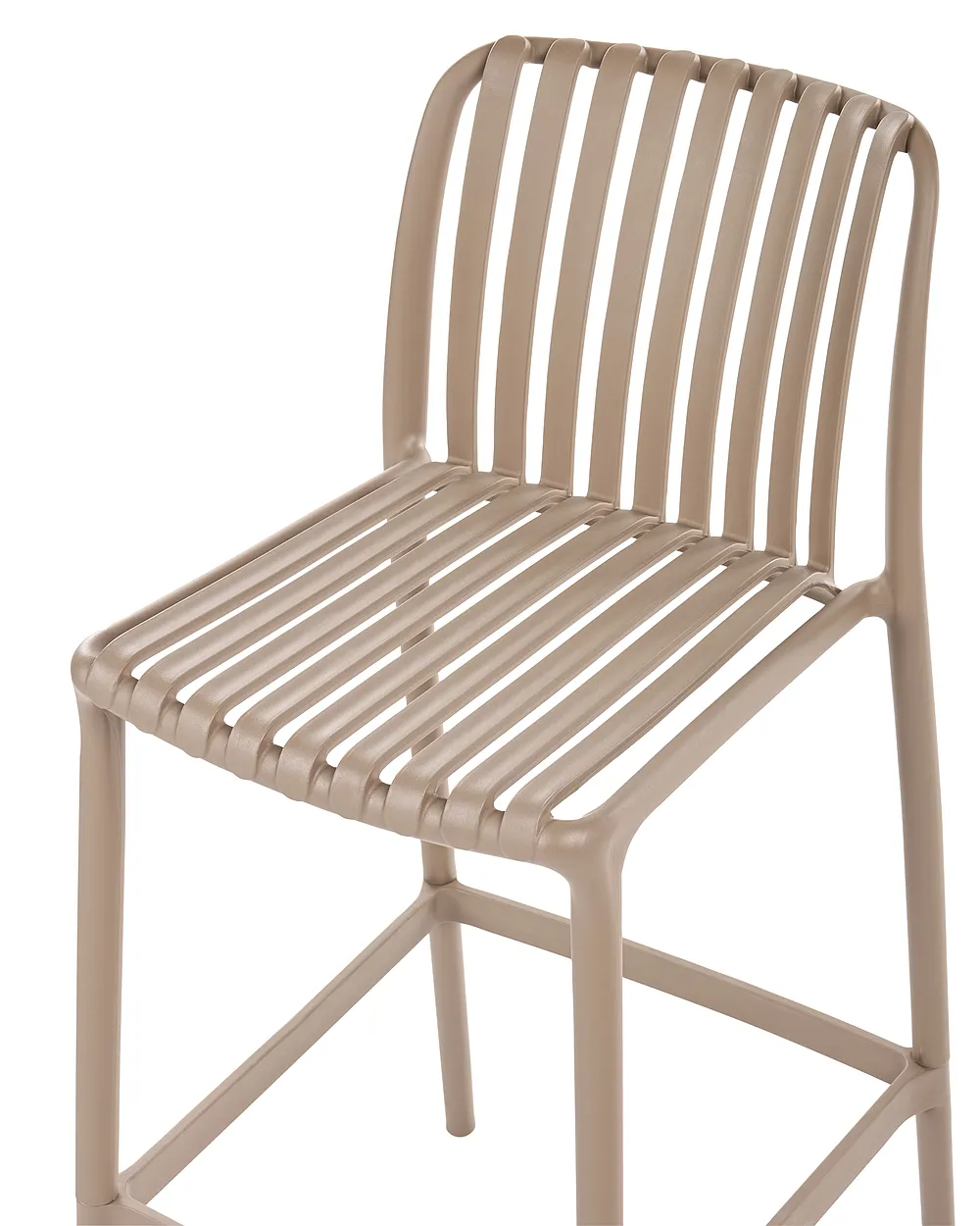 Set of 2 Bar Chairs ARICCIA Synthetic Material Light Brown_1149249